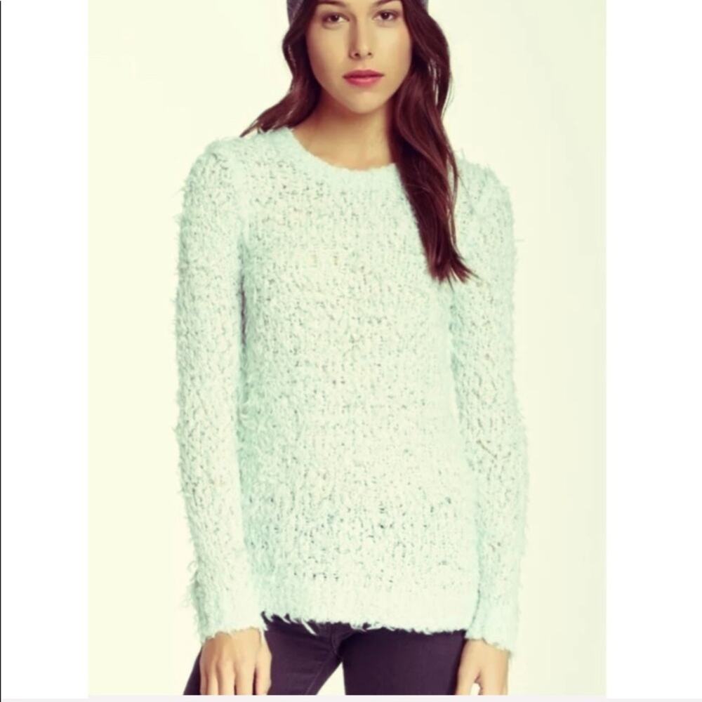 Free People Shag Crewneck Sky Blue Sweater